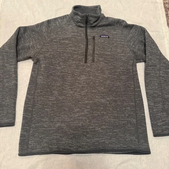 Patagonia Men's Gray Better Sweater Quarter Zip Fleece Pullover Sweatshirt Large - Picture 2 of 5